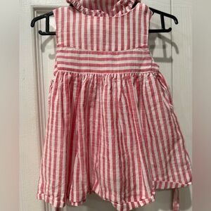 Pink striped infant dress